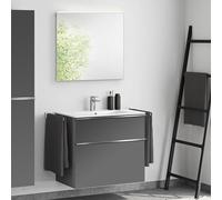 Duravit ME by Starck lavabo, evineo ineo4 mobile per lavabo, La: 83 cm, con maniglia, con specchio,, 233683AA00+BE0266AN+BEA010MI, ME by Starck [Mobili da Bagno > Set Mobili da Bagno]