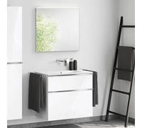 Duravit ME by Starck lavabo, evineo ineo4 mobile per lavabo, La: 83 cm, con maniglia, con specchio,, 233683AA60+BE0266WH+BEA010MI, ME by Starck [Mobili da Bagno > Set Mobili da Bagno]