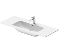 Lavabo Duravit ME by Starck Furniture, 1 foro per rubinetto, troppopieno, con foro per rubinetto, 1230 mm, colorazione: Bianco con Wondergliss