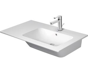 Duravit ME by Starck lavabo pour meuble, avec trop-plein, sans percement pour la robinetterie, avec plage de robinetterie, asymétrique, vasque à droite, 830mm, 2346830060, 2346830060, Colorazione: Bia