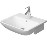 Duravit ME by Starck lavabo semi-encastré, 1 trou de robinetterie, avec trop-plein, avec plage de robinetterie, 550mm, 0378550000, 0378550000, Colorazione: Bianco