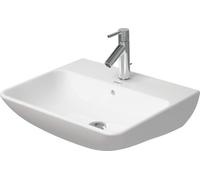 Duravit ME by Starck Lave-mains avec trop-plein, avec table de robinetterie, 1 trou de robinet, 550 mm, 23355532001, 23355532001, Colorazione: Seta bianca opaca con Wondergliss