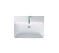 Duravit ME by Starck Lave-mains avec trop-plein, avec table de robinetterie, 1 trou de robinet, 650 mm, 2335653200, 2335653200, Colorazione: Bianco seta opaco