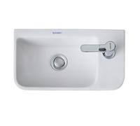Duravit ME by Starck Lave-mains, trou de robinet à droite, sans trop-plein, avec table à trous, 400 mm, 0717403200, 0717403200, Colorazione: Bianco seta opaco