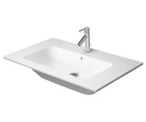 Duravit ME by Starck Meuble lave-mains, 1 trou pour robinet, trop-plein, avec table à trous, 830 mm, 23368332001, 23368332001, Colorazione: Seta bianca opaca con Wondergliss