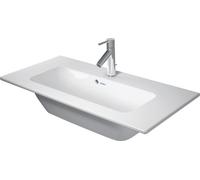 Duravit ME by Starck Meuble lave-mains Compact 83x40cm, sans trou de robinet Trop-plein, avec trou de robinet établi, 23428332601, 23428332601, Colorazione: Seta bianca opaca con Wondergliss