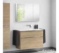 Duravit ME by Starck mobile con lavabo, con armadietto a specchio, 23361000601+BE0267OA+BEA042MI, ME by Starck [Mobili da Bagno > Set Mobili da Bagno]