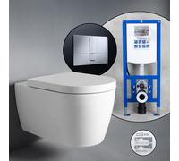 Duravit ME by Starck set completo WC sospeso con elemento incasso neeos,, 45290900A1+16791CR#SET, ME by Starck bianco [WC > WC con Elementi Incasso]