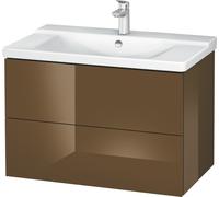 Duravit Meuble sous-lavabo L-Cube monté au mur, largeur 820mm, profondeur 481, 2 tiroirs, pour "P3 Comfort" Article 233285, LC624706161, LC624706161, Colorazione: Laccato lucido marrone oliva
