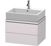 Duravit Meuble sous-lavabo L-Cube pour console Largeur 620mm, profondeur 477mm, 2 tiroirs, LC580508787, LC580508787, Colorazione: Laccato Bianco Lilla Seta opaco Laccato opaco