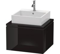 Duravit Meuble sous-lavabo L-Cube pour console, largeur 620mm, profondeur 547mm, 1 coulissant, LC581004040, LC581004040, Colorazione: Laccato nero lucido