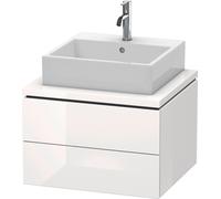 Duravit Meuble sous-lavabo L-Cube pour console, largeur 620mm, profondeur 547mm, 2 tiroirs, LC581502222, LC581502222, Colorazione: Decoro bianco lucido