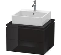 Duravit Meuble sous-lavabo L-Cube pour console, largeur 620mm, profondeur 547mm, 2 tiroirs, LC581504040, LC581504040, Colorazione: Laccato nero lucido