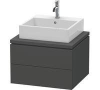 Duravit Meuble sous-lavabo L-Cube pour console, largeur 620mm, profondeur 547mm, 2 tiroirs, LC581504949, LC581504949, Colorazione: Grafite opaco Decor