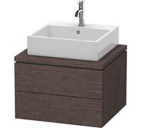 Duravit Meuble sous-lavabo L-Cube pour console, largeur 620mm, profondeur 547mm, 2 tiroirs, LC581507272, LC581507272, Colorazione: impiallacciato in vero legno di quercia scuro spazzolato e vero legno