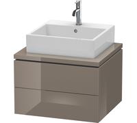 Duravit Meuble sous-lavabo L-Cube pour console, largeur 620mm, profondeur 547mm, 2 tiroirs, LC581508989, LC581508989, Colorazione: Flanella Laccato lucido grigio flanella
