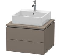 Duravit Meuble sous-lavabo L-Cube pour console, largeur 620mm, profondeur 547mm, 2 tiroirs, LC581509090, LC581509090, Colorazione: Flanella Grigio seta opaco laccato opaco