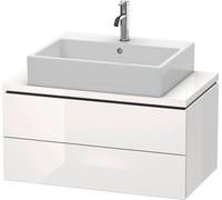 Duravit Meuble sous-lavabo L-Cube pour console, largeur 820mm, profondeur 477mm, 2 tiroirs, LC580702222, LC580702222, Colorazione: Decoro bianco lucido