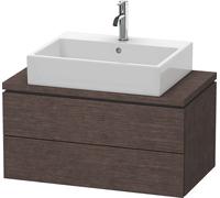 Duravit Meuble sous-lavabo L-Cube pour console, largeur 820mm, profondeur 477mm, 2 tiroirs, LC580707272, LC580707272, Colorazione: impiallacciato in vero legno di quercia scuro spazzolato e vero legno