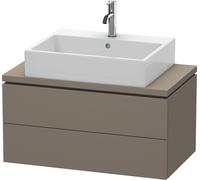 Duravit Meuble sous-lavabo L-Cube pour console, largeur 820mm, profondeur 477mm, 2 tiroirs, LC580709090, LC580709090, Colorazione: Flanella Grigio seta opaco laccato opaco