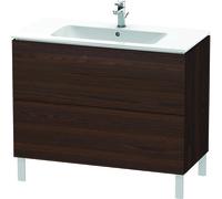 Duravit Meuble sous-lavabo L-Cube vertical, largeur 1020mm, profondeur 481mm, 2 tiroirs, pour ME by Starck Article 233610, LC662706969, LC662706969, Colorazione: Noce spazzolato Impiallacciatura in ve