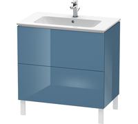 Duravit Meuble sous-lavabo L-Cube vertical, largeur 820mm, profondeur 481mm, 2 tiroirs, pour ME by Starck article 233683, LC662604747, LC662604747, Colorazione: Laccato lucido blu pietra