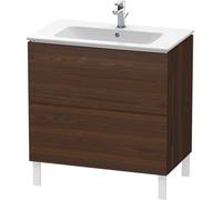 Duravit Meuble sous-lavabo L-Cube vertical, largeur 820mm, profondeur 481mm, 2 tiroirs, pour ME by Starck article 233683, LC662606969, LC662606969, Colorazione: Noce spazzolato Impiallacciatura in ver