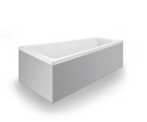 Duravit No.1 baignoire encastrée, trapèze, 1700x1000mm, 1 pente de dossier à gauche, blanc, 700508000000000, 700508000000000