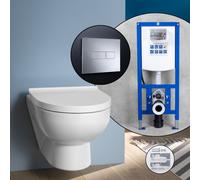 Duravit No.1 Compact set completo WC sospeso con elemento incasso neeos,, 2575090000+16601CR#SET, No.1 bianco [WC > WC con Elementi Incasso]