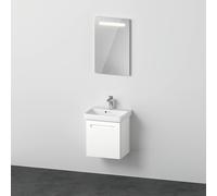 Duravit No.1 Ensemble de meubles 500, incl. lavabo, meuble sous-lavabo avec charnières à droite, miroir, N10151R18180000, N10151R18180000, Colorazione: Bianco opaco Decor bianco opaco