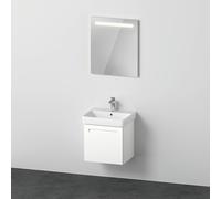 Duravit No.1 Ensemble de meubles 550, comprenant lavabo, meuble sous-lavabo, miroir, tiroir intérieur, découpe siphon, N10162018180000, N10162018180000, Colorazione: Bianco opaco Decor bianco opaco