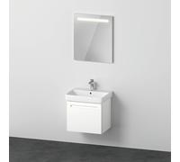 Duravit No.1 Ensemble de meubles 600, comprenant lavabo, meuble sous-lavabo, miroir, tiroir intérieur, découpe siphon, N10164018180000, N10164018180000, Colorazione: Bianco opaco Decor bianco opaco