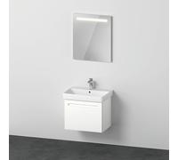 Duravit No.1 Ensemble de meubles 650, comprenant lavabo, meuble sous-lavabo, miroir, tiroir intérieur, découpe siphon, N10166018180000, N10166018180000, Colorazione: Bianco opaco Decor bianco opaco