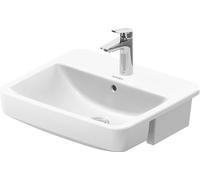 Duravit No.1 lavabo semi-encastré, 1 trou pour robinet, avec trop-plein, 550x460mm, partie inférieure vitrée, blanc, 03765500002, 03765500002