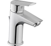 Duravit No.1 Rubinetto bagno lavabo, Taglia S (altezza bocca 91 mm), Miscelatore lavabo bagno con saltarello, Rubinetti bagno con funzione FreshStart, cromo