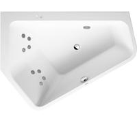 Duravit Paiova 5 Bain à remous, à encastrer, angle à gauche, double dos inclinés à gauche, bâti-support, vidage et trop-plein, système Jet, 1770x1300mm, 760390000JS1000, 760390000JS1000