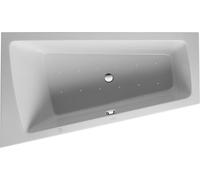 Duravit Paiova Bain à remous, à encastrer, simple dos à gauche, bâti-support, vidage et trop-plein chromés, Air-System, 1700x1000mm, 760212000AS0000, 760212000AS0000