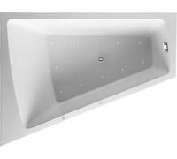 Duravit Paiova Bain à remous, simple dos à gauche, habillage acrylique moulé, bâti-support, garniture de vidage et de trop-plein chrome, Air-System, 1700x1300mm, 760266000AS0000, 760266000AS0000