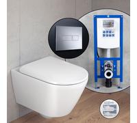 Duravit Plinero SET completo WC sospeso con elemento incasso neeos,, 45970920A1+16601CR#SET, Plinero bianco [WC > WC con Elementi Incasso]