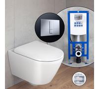 Duravit Plinero SET completo WC sospeso con elemento incasso neeos,, 45970920A1+16791CR#SET, Plinero bianco [WC > WC con Elementi Incasso]