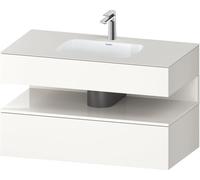 Duravit Qatego lavabo encastré avec meuble sous-lavabo en console, 1000x550x600mm, niche blanc brillant, QA4786022840010, QA4786022840010, Colorazione: Supermateria bianca con illuminazione di nicchia