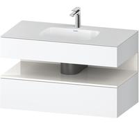 Duravit Qatego lavabo encastré avec meuble sous-lavabo en console, 1000x550x600mm, niche blanc brillant, QA4786022180010, QA4786022180010, Colorazione: Bianco opaco/con illuminazione di nicchia