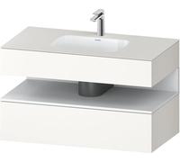 Duravit Qatego lavabo encastré avec meuble sous-lavabo en console, 1000x550x600mm, niche blanc mat, QA4786018840010, QA4786018840010, Colorazione: Supermateria bianca con illuminazione di nicchia