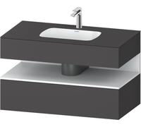 Duravit Qatego lavabo encastré avec meuble sous-lavabo en console, 1000x550x600mm, niche blanc mat, QA4786018490010, QA4786018490010, Colorazione: Grafite opaco/con illuminazione di nicchia