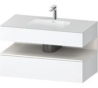 Duravit Qatego lavabo encastré avec meuble sous-lavabo en console, 1000x550x600mm, niche blanc supermat, QA4786084180000, QA4786084180000, Colorazione: Bianco Opaco