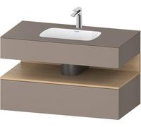 Duravit Qatego lavabo encastré avec meuble sous-lavabo en console, 1000x550x600mm, niche chêne naturel, QA4786030430010, QA4786030430010, Colorazione: Basalto opaco/con illuminazione a nicchia
