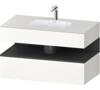 Duravit Qatego lavabo encastré avec meuble sous-lavabo en console, 1000x550x600mm, niche graphite mat, QA4786049840010, QA4786049840010, Colorazione: Supermateria bianca con illuminazione di nicchia