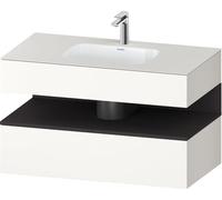 Duravit Qatego lavabo encastré avec meuble sous-lavabo en console, 1000x550x600mm, niche graphite supermatt, QA4786080840010, QA4786080840010, Colorazione: Supermateria bianca con illuminazione di nic