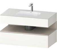 Duravit Qatego lavabo encastré avec meuble sous-lavabo en console, 1000x550x600mm, niche taupe mat, QA4786091840010, QA4786091840010, Colorazione: Supermateria bianca con illuminazione di nicchia