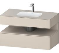 Duravit Qatego lavabo encastré avec meuble sous-lavabo en console, 1000x550x600mm, niche taupe mat, QA4786091830000, QA4786091830000, Colorazione: supermatt grigio